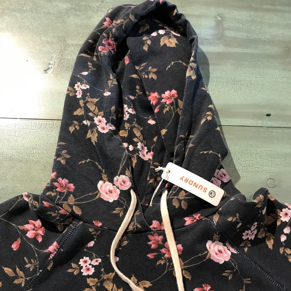 Floral Pocket Raglan Hoodie